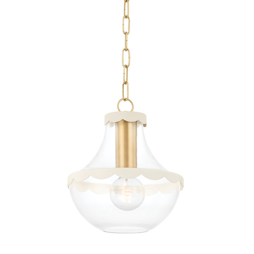 Mitzi - H668701S-AGB/SCR - One Light Pendant - Alaina - Aged Brass