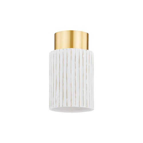 Mitzi - H830501-AGB/CWB - One Light Flush Mount - Corissa - Aged Brass