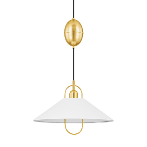 Mitzi - H866701-AGB/SWH - One Light Pendant - Mariel - Aged Brass