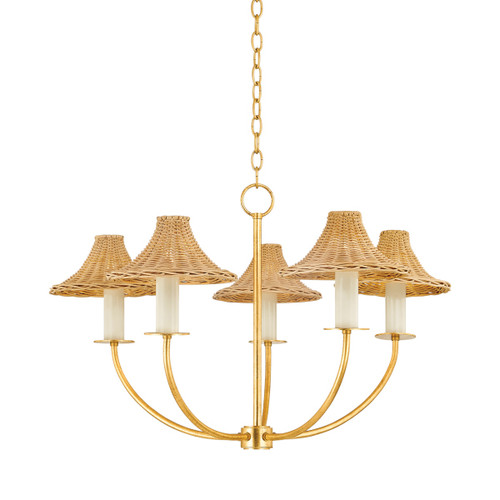 Mitzi - H868805-VGL - Five Light Chandelier - Twila - Vintage Gold Leaf