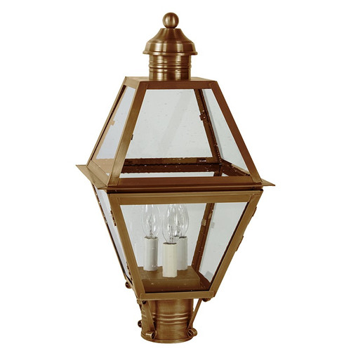 Northeast Lantern - 1003-AB-LT3-CSG - Three Light Post Mount - Boston - Antique Brass