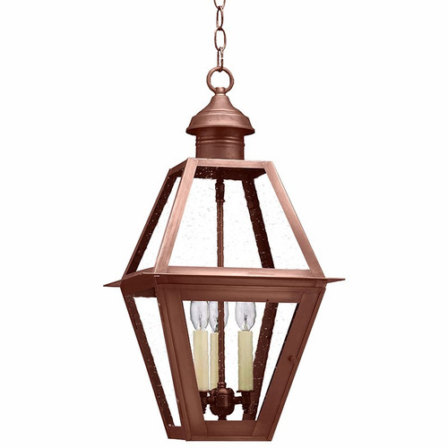 Northeast Lantern - 1012-AC-LT3-CSG - Three Light Hanging Lantern - Boston - Antique Copper
