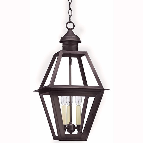 Northeast Lantern - 1012-DB-LT3-CLR - Three Light Hanging Lantern - Boston - Dark Brass