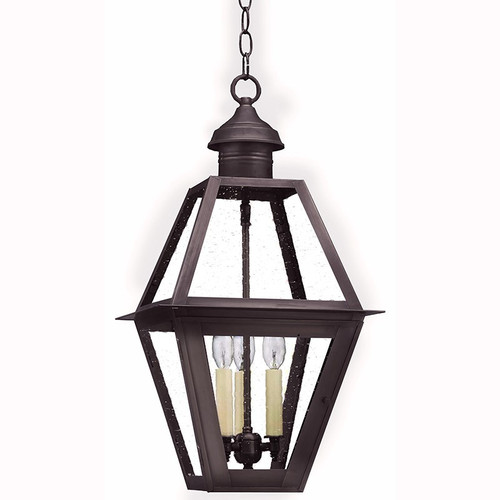 Northeast Lantern - 1012-DB-LT3-CSG - Three Light Hanging Lantern - Boston - Dark Brass