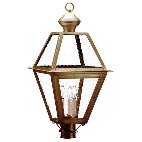 Northeast Lantern - 1073-AB-LT3-SMG - Three Light Post Mount - Boston - Antique Brass