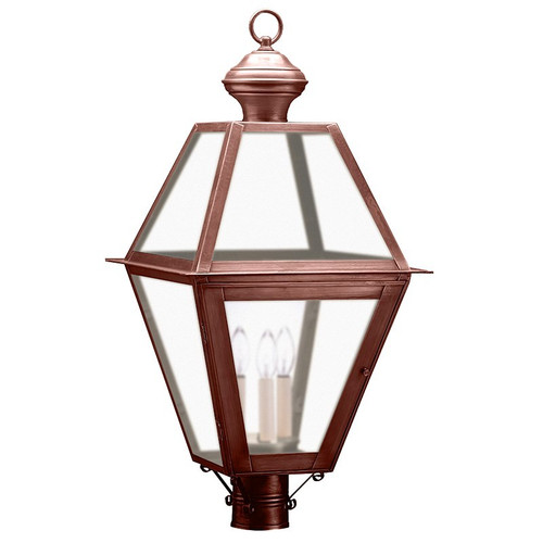 Northeast Lantern - 1073-AC-LT3-FST - Three Light Post Mount - Boston - Antique Copper