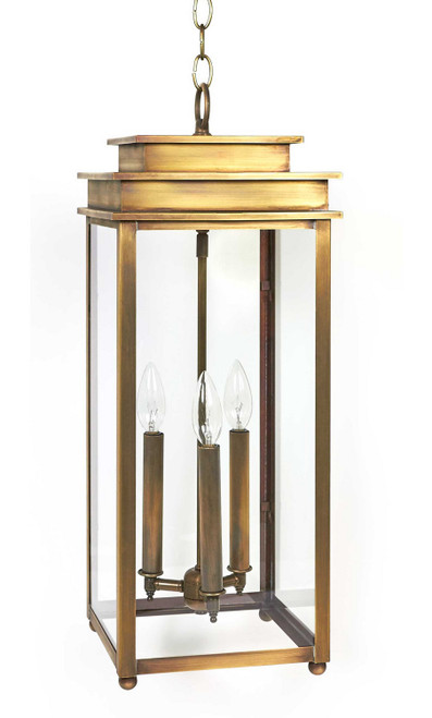Northeast Lantern - 10742-AB-LT3-CLR - Three Light Hanging Lantern - Ellis - Antique Brass