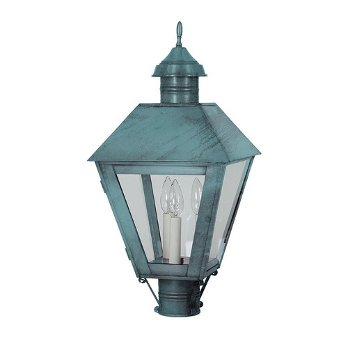 Northeast Lantern - 1113-VG-LT3-CLR - Three Light Post Mount - Boston - Verdi Gris