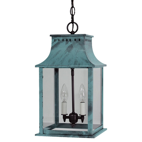 Northeast Lantern - 11322-VG-LT2-CLR - Two Light Hanging Lantern - Rockland - Verdi Gris
