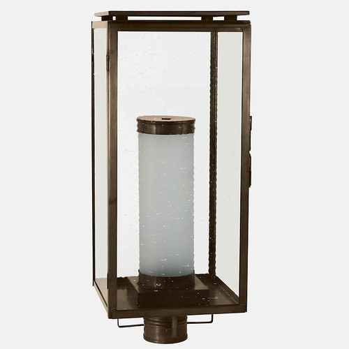Northeast Lantern - 11653-DAB-FCYL-CSG - One Light Post Mount - Downtown - Dark Antique Brass
