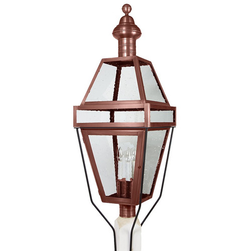 Northeast Lantern - 1253-AC-LT3-CSG - Three Light Post Mount - Boston - Antique Copper