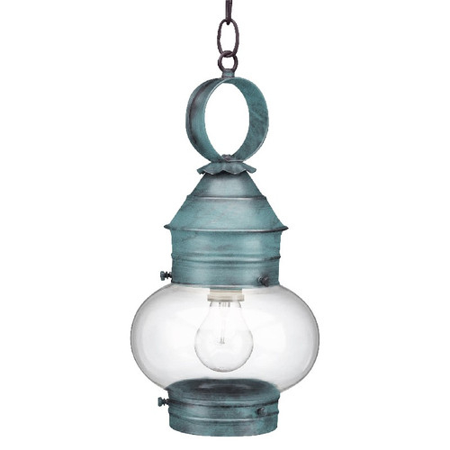 Northeast Lantern - 2032-VG-MED-CLR - One Light Hanging Lantern - Cageless - Verdi Gris