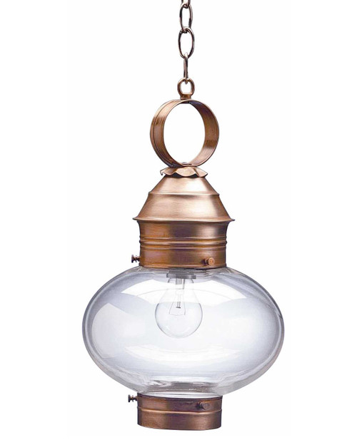 Northeast Lantern - 2042-AB-MED-CLR - One Light Hanging Lantern - Cageless - Antique Brass