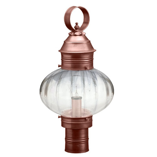 Northeast Lantern - 2043-AC-MED-OPT - One Light Post Mount - Cageless - Antique Copper