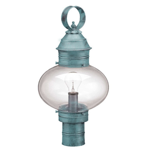 Northeast Lantern - 2043-VG-MED-CLR - One Light Post Mount - Cageless - Verdi Gris