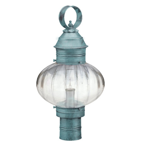 Northeast Lantern - 2043-VG-MED-OPT - One Light Post Mount - Cageless - Verdi Gris