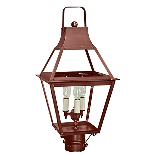 Northeast Lantern - 2243-AC-LT3-CLR - Three Light Post Mount - Uxbridge - Antique Copper