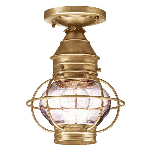 Northeast Lantern - 2514-AB-MED-CSG - One Light Flush Mount - Onion - Antique Brass