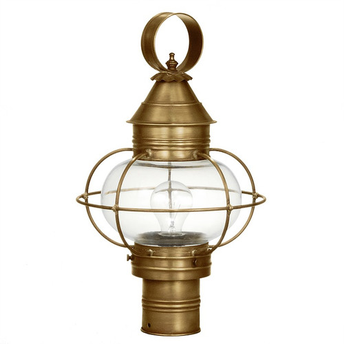 Northeast Lantern - 2523-AB-MED-CLR - One Light Post Mount - Onion - Antique Brass