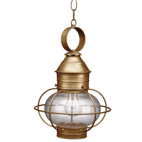 Northeast Lantern - 2532-AB-MED-CSG - One Light Hanging Lantern - Onion - Antique Brass