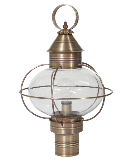 Northeast Lantern - 2543-AB-MED-CLR - One Light Post Mount - Onion - Antique Brass