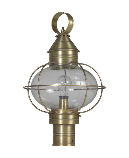 Northeast Lantern - 2543-AB-MED-CSG - One Light Post Mount - Onion - Antique Brass
