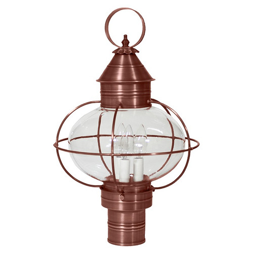 Northeast Lantern - 2543-AC-LT3-CLR - Three Light Post Mount - Onion - Antique Copper