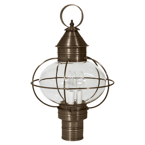 Northeast Lantern - 2543-DAB-LT3-CLR - Three Light Post Mount - Onion - Dark Antique Brass
