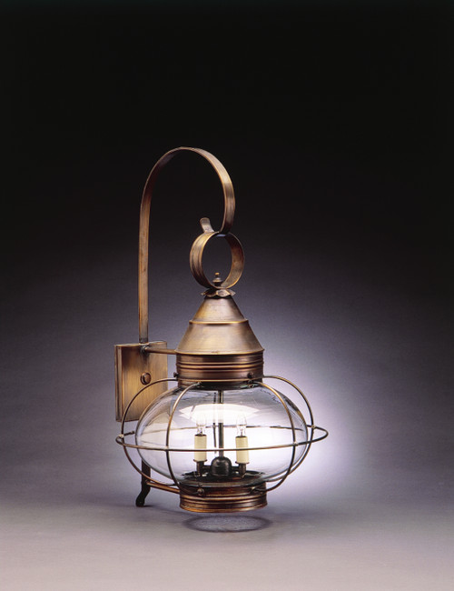Northeast Lantern - 2571-DAB-LT2-CLR - Two Light Wall Mount - Onion - Dark Antique Brass