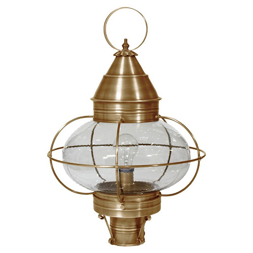 Northeast Lantern - 2573-AB-MED-CSG - One Light Post Mount - Onion - Antique Brass