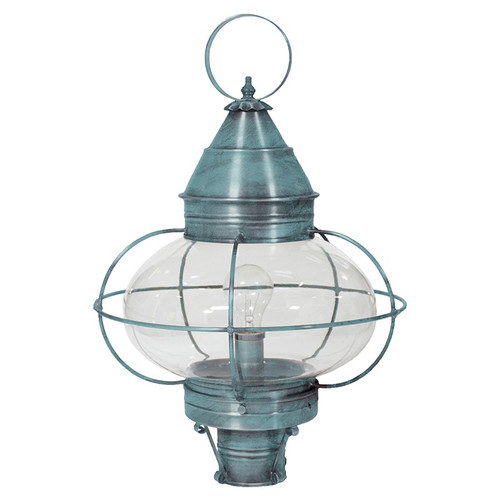 Northeast Lantern - 2573-VG-MED-CLR - One Light Post Mount - Onion - Verdi Gris