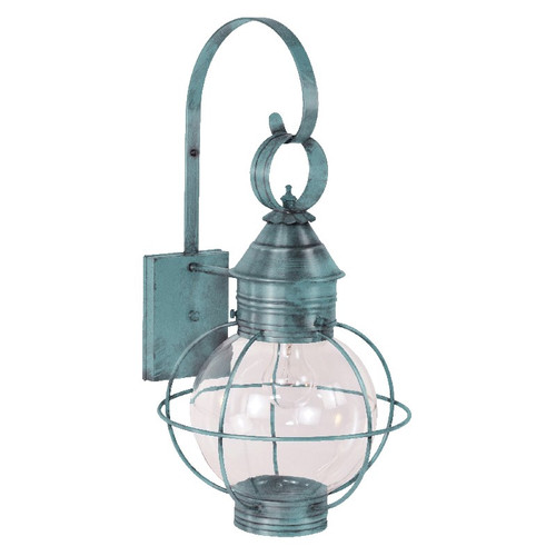 Northeast Lantern - 2831-VG-MED-CLR - One Light Wall Mount - Round - Verdi Gris