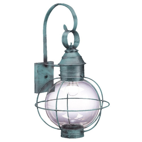 Northeast Lantern - 2841-VG-MED-CLR - One Light Wall Mount - Round - Verdi Gris