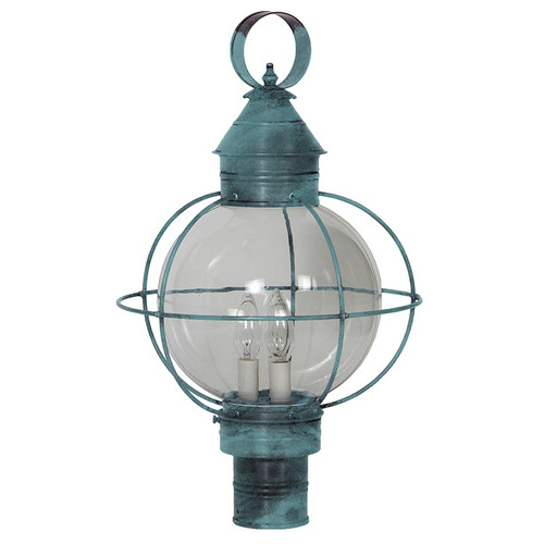 Northeast Lantern - 2843-VG-LT3-CLR - Three Light Post Mount - Round - Verdi Gris