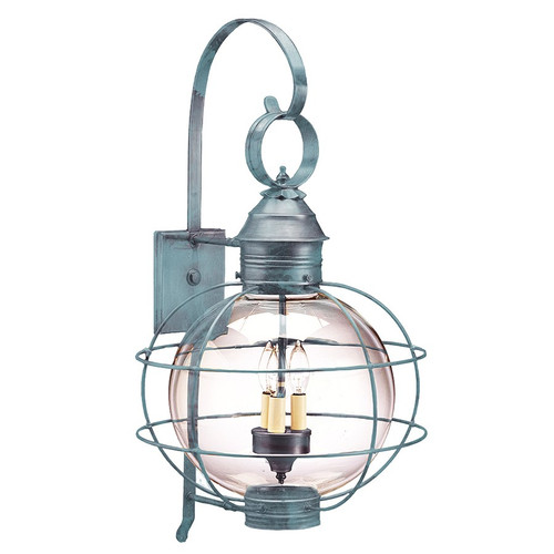 Northeast Lantern - 2851-VG-LT3-CLR - Three Light Wall Mount - Round - Verdi Gris