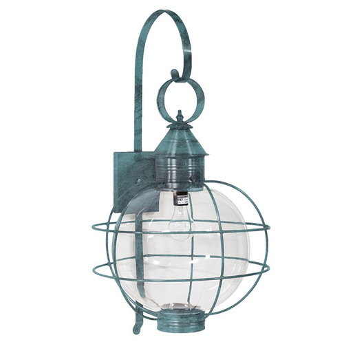 Northeast Lantern - 2851-VG-MED-CLR - One Light Wall Mount - Round - Verdi Gris