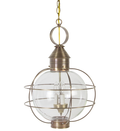Northeast Lantern - 2852-AB-LT3-CLR - Three Light Hanging Lantern - Round - Antique Brass