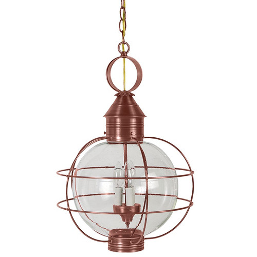 Northeast Lantern - 2852-AC-LT3-CSG - Three Light Hanging Lantern - Round - Antique Copper