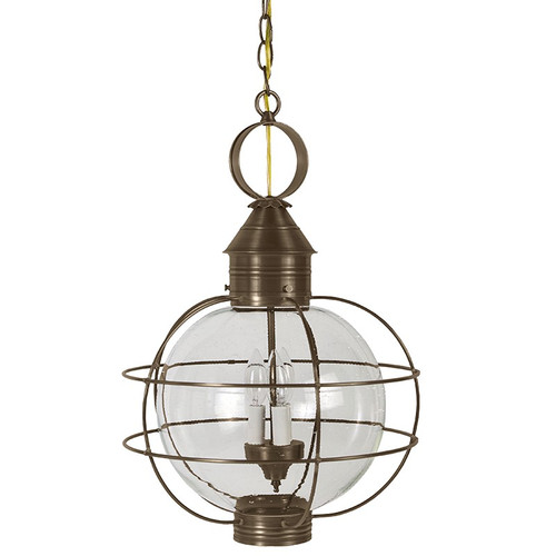 Northeast Lantern - 2852-DAB-LT3-CSG - Three Light Hanging Lantern - Round - Dark Antique Brass