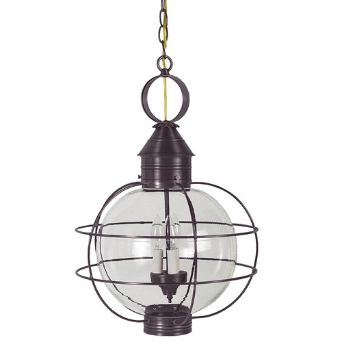 Northeast Lantern - 2852-DB-LT3-CSG - Three Light Hanging Lantern - Round - Dark Brass