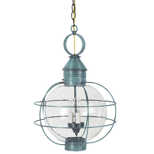 Northeast Lantern - 2852-VG-LT3-CSG - Three Light Hanging Lantern - Round - Verdi Gris