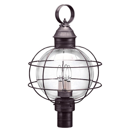 Northeast Lantern - 2853-DB-LT3-CLR - Three Light Post Mount - Round - Dark Brass