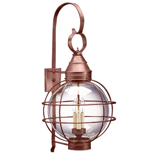 Northeast Lantern - 2861-AC-LT3-CSG - Three Light Wall Mount - Round - Antique Copper