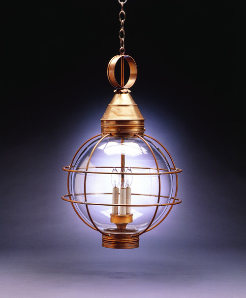 Northeast Lantern - 2862-AB-LT3-CLR - Three Light Hanging Lantern - Round - Antique Brass