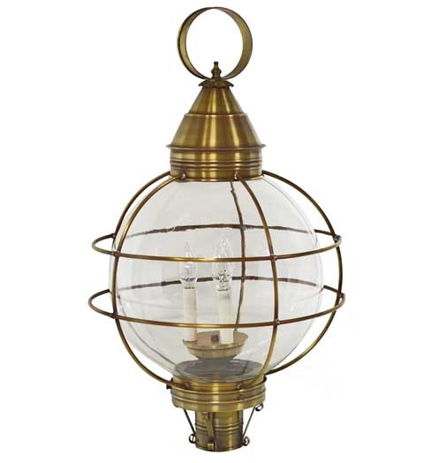 Northeast Lantern - 2863-AB-LT3-CLR - Three Light Post Mount - Round - Antique Brass