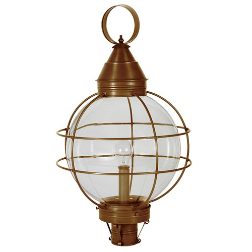 Northeast Lantern - 2863-AB-MED-CLR - One Light Post Mount - Round - Antique Brass