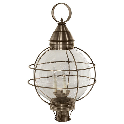 Northeast Lantern - 2863-DAB-LT3-CSG - Three Light Post Mount - Round - Dark Antique Brass