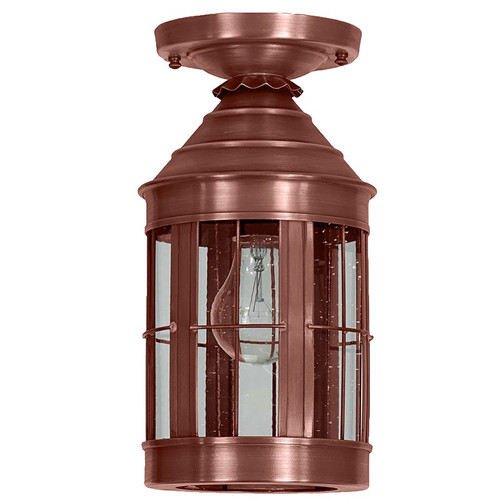 Northeast Lantern - 3314-AC-MED-CSG - One Light Flush Mount - Heal - Antique Copper