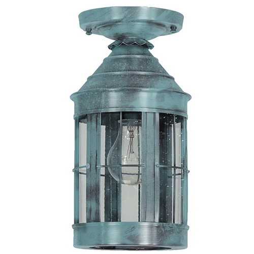 Northeast Lantern - 3314-VG-MED-CSG - One Light Flush Mount - Heal - Verdi Gris