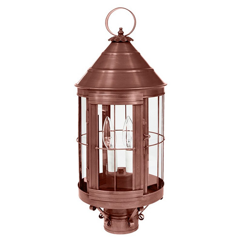 Northeast Lantern - 3333-AC-LT2-CLR - Two Light Post Mount - Heal - Antique Copper